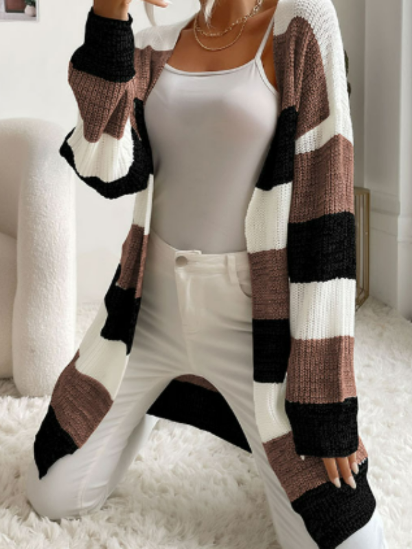 Elodie - Striped Knit Cardigan for Layering