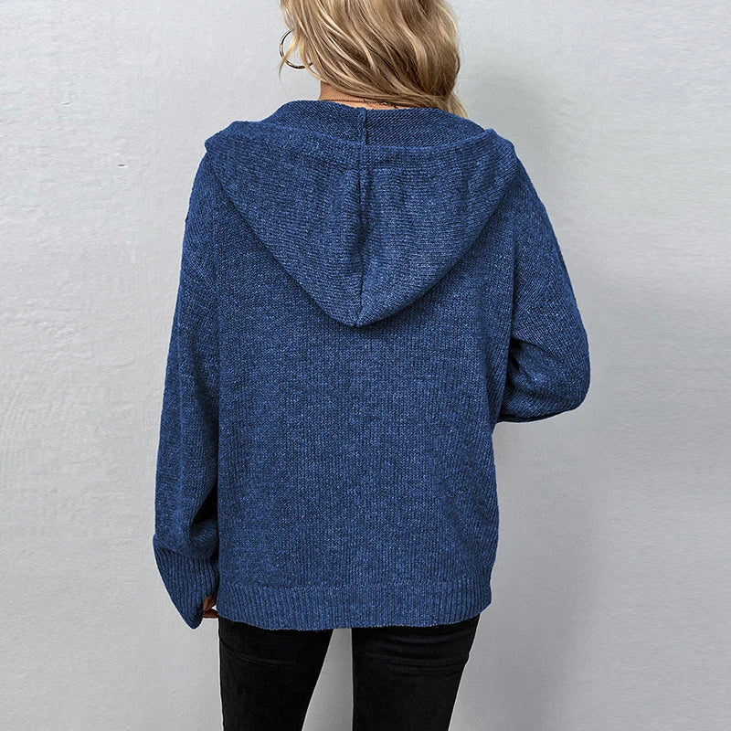 Vivian - Women's Relaxed Hooded Knit Cardigan