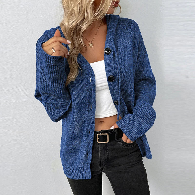 Vivian - Women's Relaxed Hooded Knit Cardigan