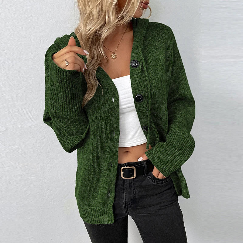 Vivian - Women's Relaxed Hooded Knit Cardigan