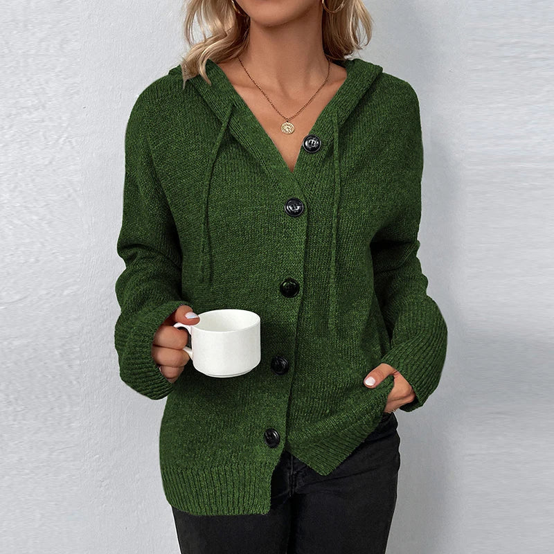 Vivian - Women's Relaxed Hooded Knit Cardigan